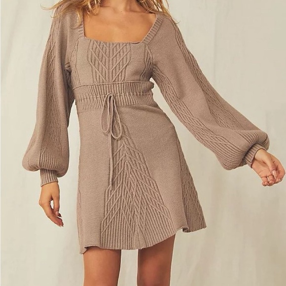 Free People Emmaline Beige Knit Dress - Picture 2 of 3